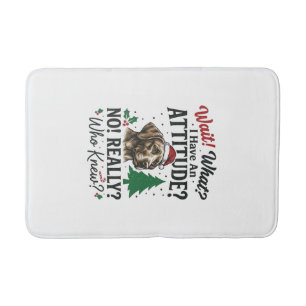 Funny Dog Attitude Christmas Vector Design_1 Bath Mat