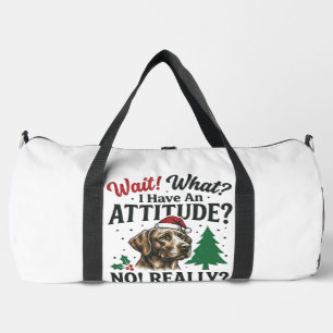 Funny Dog Attitude Christmas Vector Design_1 Duffle Bag