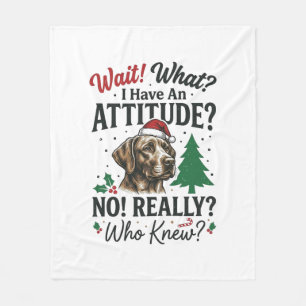 Funny Dog Attitude Christmas Vector Design_1 Fleece Blanket