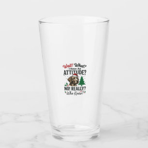 Funny Dog Attitude Christmas Vector Design_1 Glass