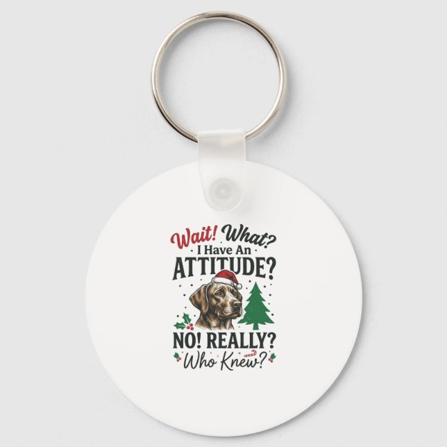 Funny Dog Attitude Christmas Vector Design_1 Key Ring (Front)