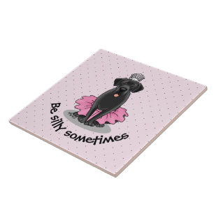 Funny Dog Ballet Princess Black Lab Retriever Ceramic Tile