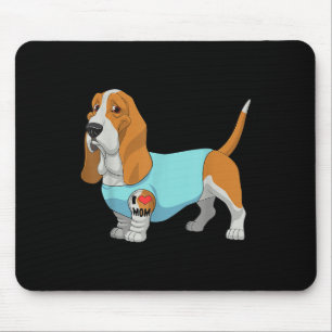Funny Dog Beagle I Love Mum Tattoo Gift Tee  Mouse Pad