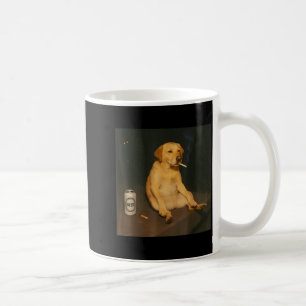 Funny Dog Beer Smoking Meme Sarcastic Dog Lover Coffee Mug