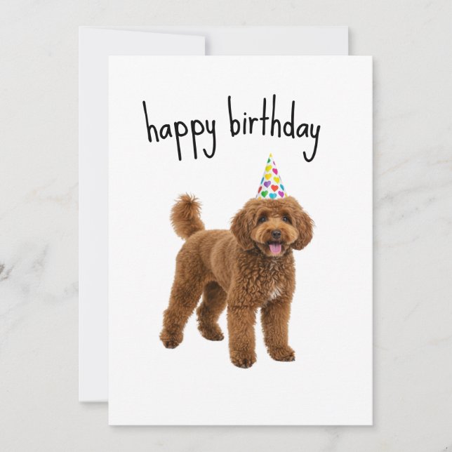 Funny Dog Birthday Card – Poodle Mum or Dad Gift  (Front)