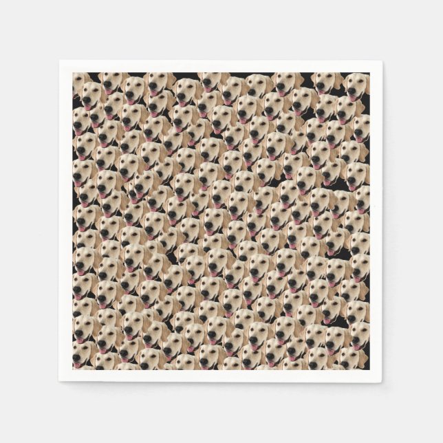 Funny Dog Birthday Party Custom Face Photo / Head Napkin (Front)