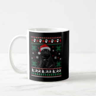 Funny Dog Black Pug Ugly Christmas Sweater Sweatsh Coffee Mug