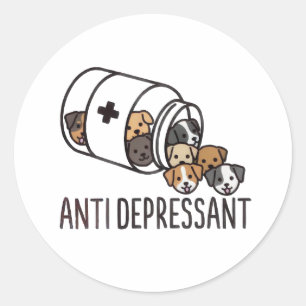 Funny Dog Bless Zen Chihuahua Dog Dad Mom Yoga Classic Round Sticker