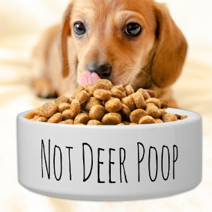 Funny Dog Bowl - Not Deer Poop - Cute Ceramic Dish