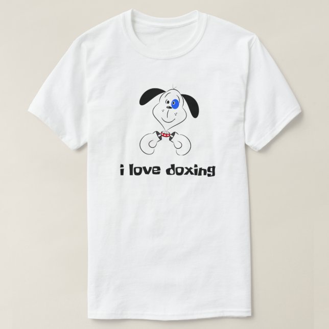funny dog boxing " i love doxing "Tyson Fury v Bra T-Shirt (Design Front)