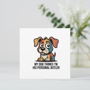 Funny Dog Butler Cartoon Quote Holiday Card