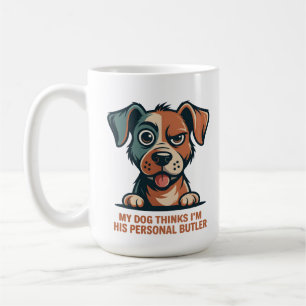 Funny Dog Butler Quote Illustration Coffee Mug