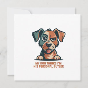 Funny Dog Butler Quote Illustration Holiday Card
