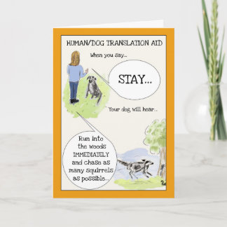 Funny Dog Cartoon Greeting Card