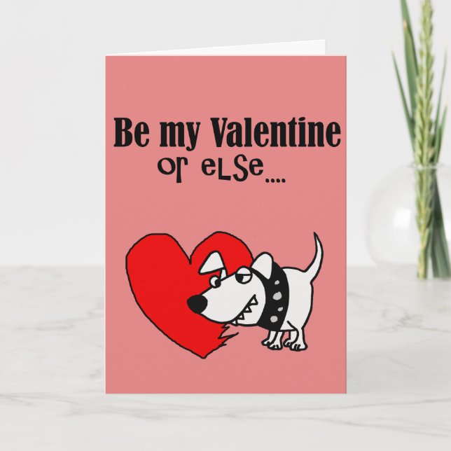 Funny Dog Cartoon Valentine's Day Card (Front)