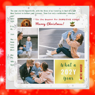 Funny Dog Cat 4 Photos New Home We've Moved Modern Holiday Card