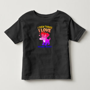 Funny Dog Chew Warning Graphic Toddler T-Shirt