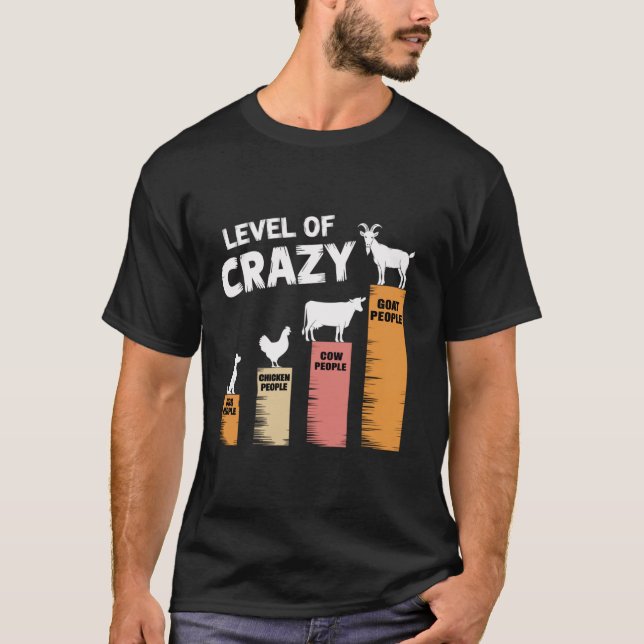 Funny Dog Chicken Cow And Goat level of crazy Wome T-Shirt (Front)