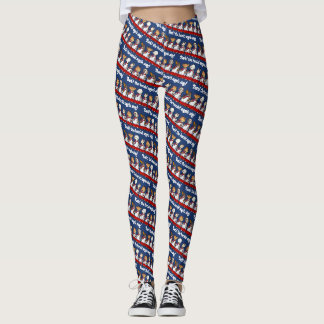Funny Dog Choir Bark! Xmas Carol Pun Cartoon Leggings