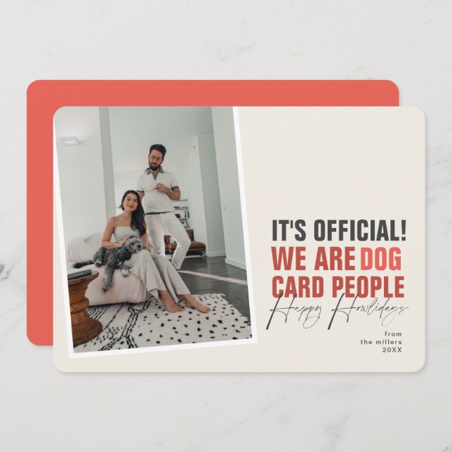 Funny Dog Christmas Card Ivory Happy Howlidays (Front/Back)