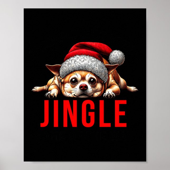 Funny Dog Christmas Chihuahua Premium Tri-blend  Poster (Front)