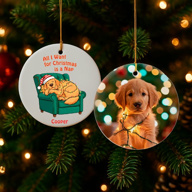 Funny Dog Christmas Ornament – Custom Pet Photo (Creator Uploaded)