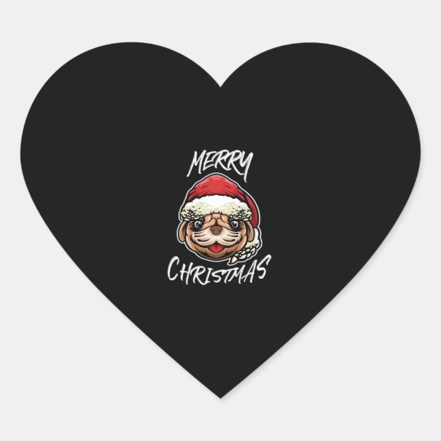 Funny Dog Christmas Pyjamas Gift for Dog Lovers Wo Heart Sticker (Front)