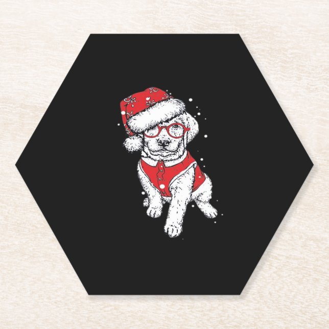 Funny Dog Christmas Pyjamas Gift for Dog Lovers Wo Paper Coaster (Front)