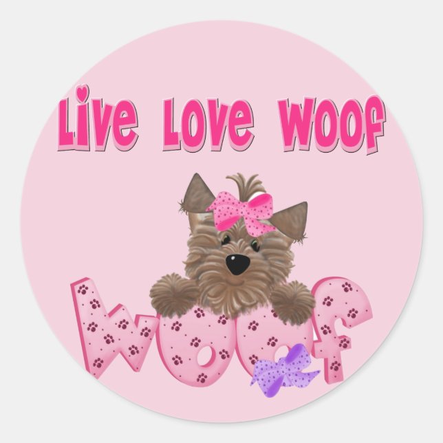 Funny Dog Classic Round Sticker (Front)