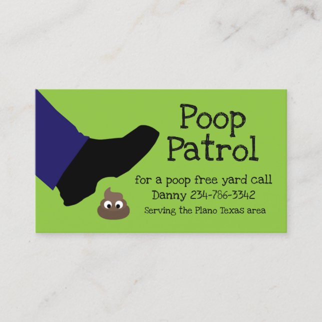 Funny Dog Clean Up Business Card (Front)