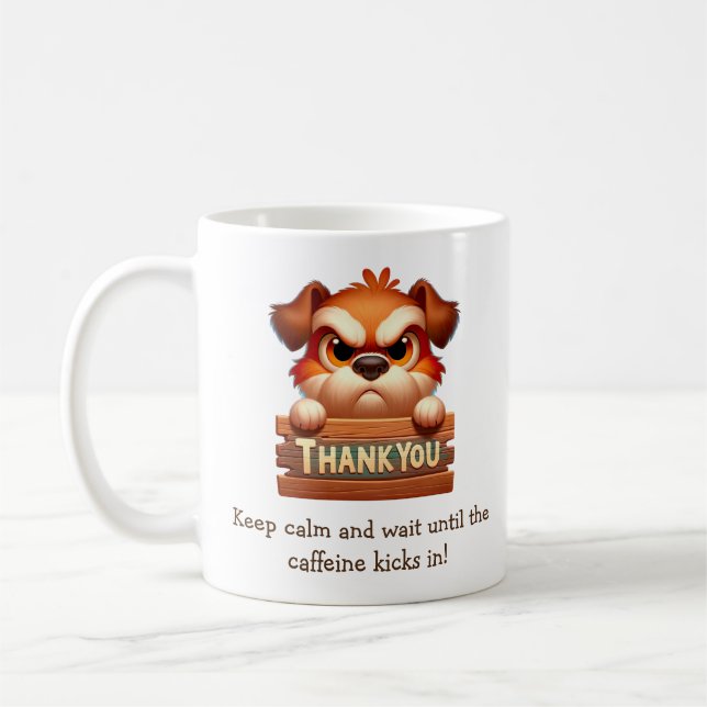 Funny Dog Coffee Break  - Customisable Mug (Left)