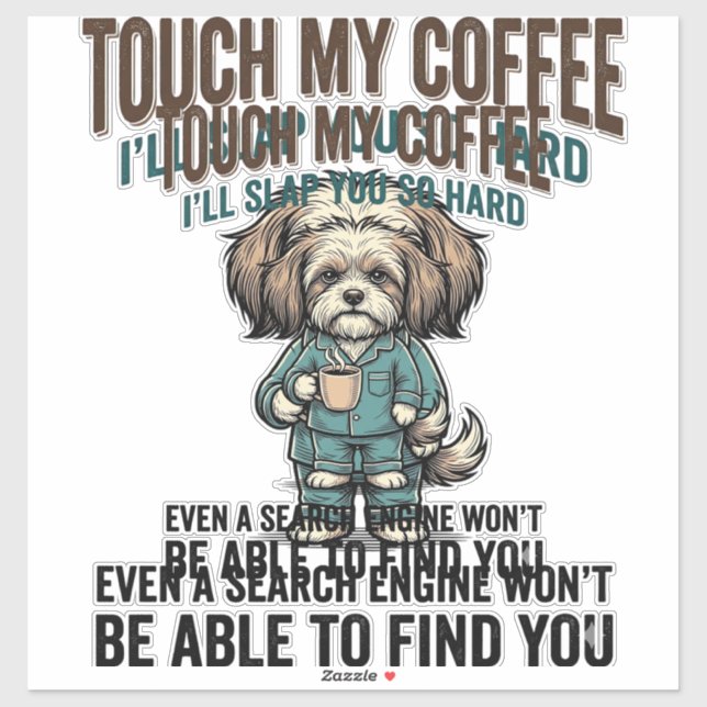 Funny Dog Coffee Warning Vintage Engraving Design_ (Sheet)