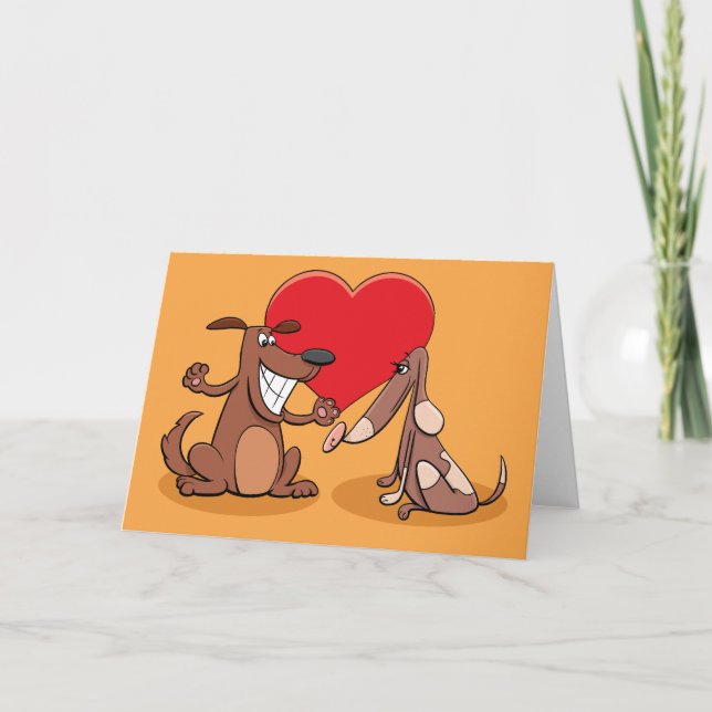 Funny Dog Couple Valentine's Day Card (Front)