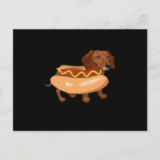 Funny Dog Dachshund Hot Dog Fast Food Postcard