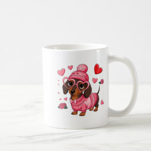 Funny Dog Dachshund Valentines Heart Dog Lover Men Coffee Mug