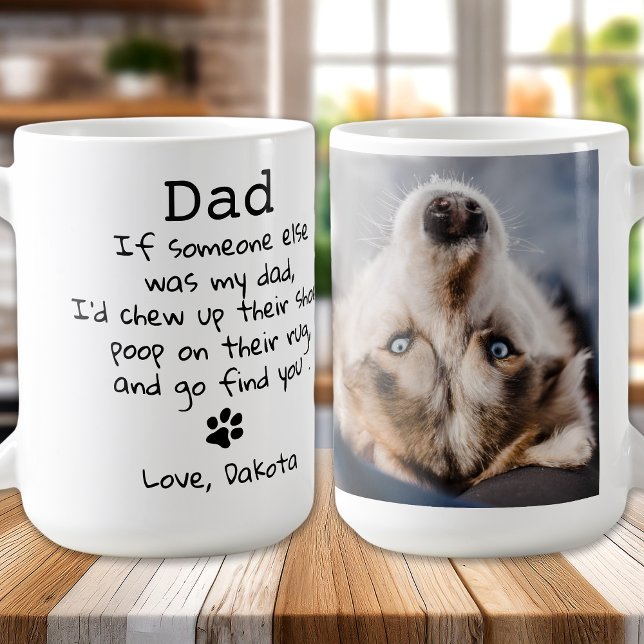 Funny Dog Dad Custom Pet Photo Fathers Day  Coffee Mug (Creator Uploaded)