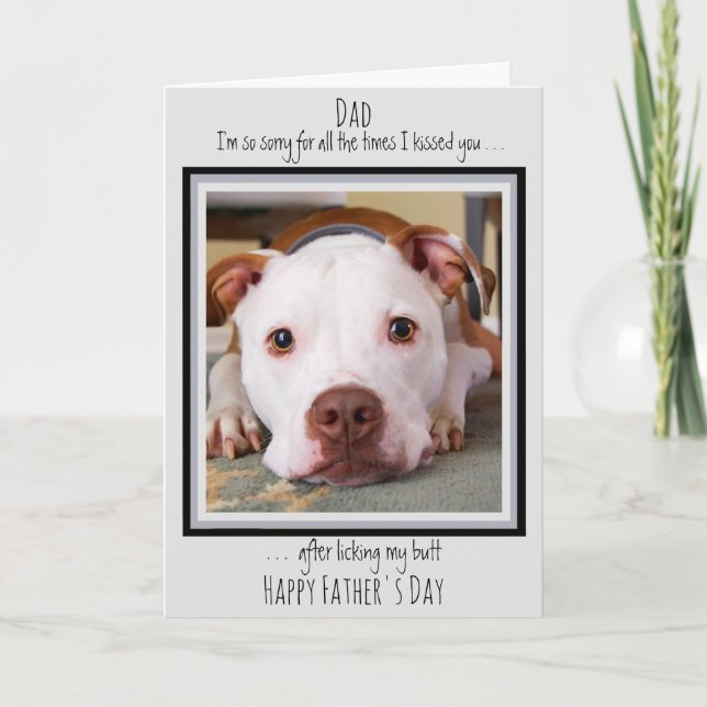 Funny Dog Dad Cute Dog Photo Father's Day Card (Front)