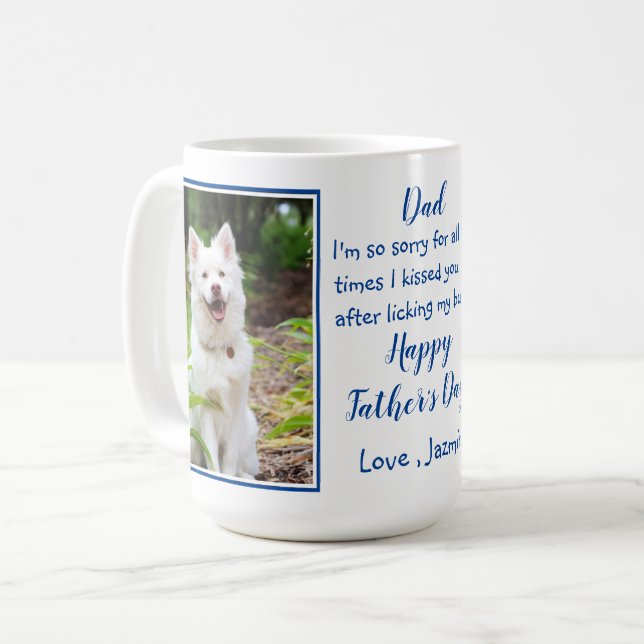 Funny Dog Dad - Father's Day Pet Photo Dog Joke Coffee Mug (Front Left)