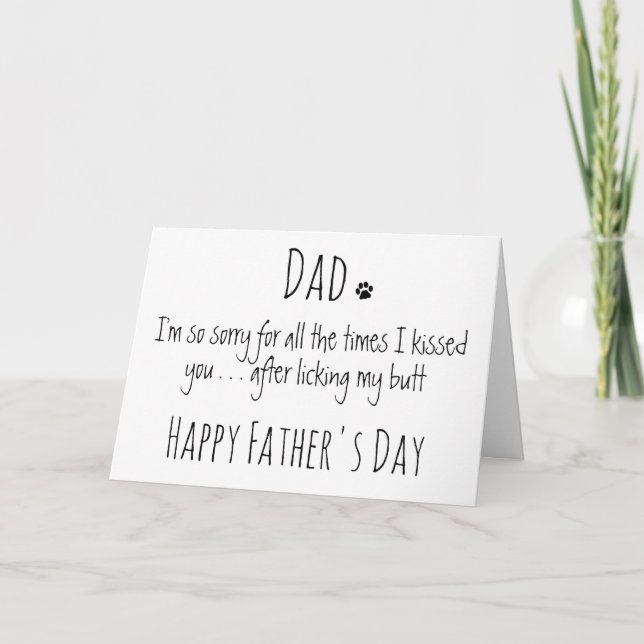Funny Dog Dad Humour Personalised Father's Day Card (Front)