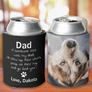 Funny Dog Dad Personalised Pet Photo Can Cooler