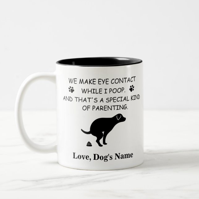 Funny Dog Dad, Thanks For Picking Up My Poop Two-Tone Coffee Mug (Left)