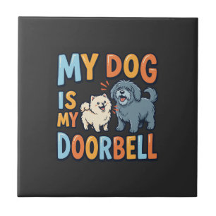 Funny Dog Doorbell Pet Lover Ceramic Tile