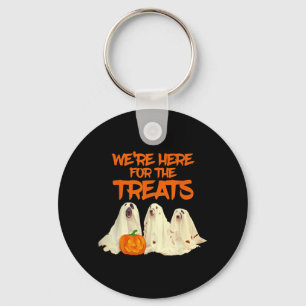 Funny Dog Dress As Ghost Halloween Here For The Key Ring