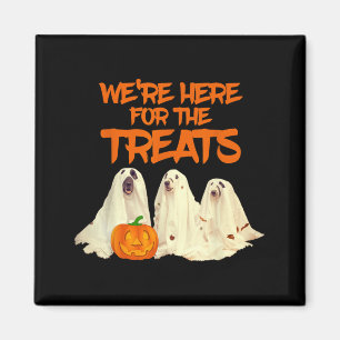 Funny Dog Dress As Ghost Halloween Here For The Magnet