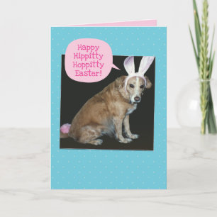 Funny Dog Dressed As Easter Bunny Easter Card