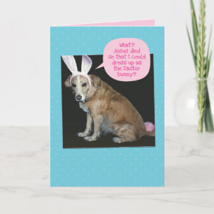 Funny Dog Dressed As Easter Bunny Easter Card