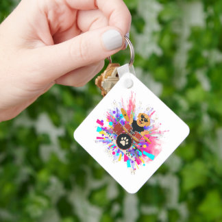 Funny Dog Drummer Music Lover Rhythm Band Gift Key Ring