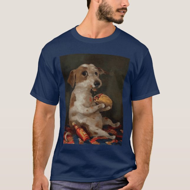 Funny Dog Eatingaco with Hot Sauce gift T-Shirt (Front)