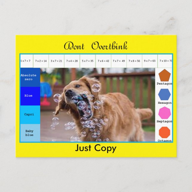 Funny dog educative games postcard (Front)