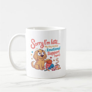 Funny Dog Emotional Support Cartoon Art Coffee Mug